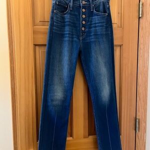MOTHER High Rise Dark Blue Jeans- the pixie rider ankle -27